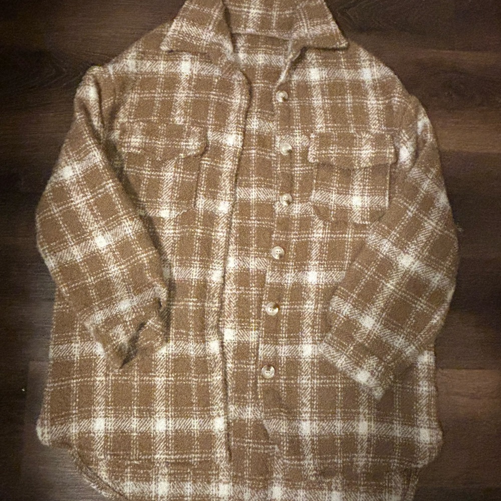 Plaid Button-Up Shirt Jacket